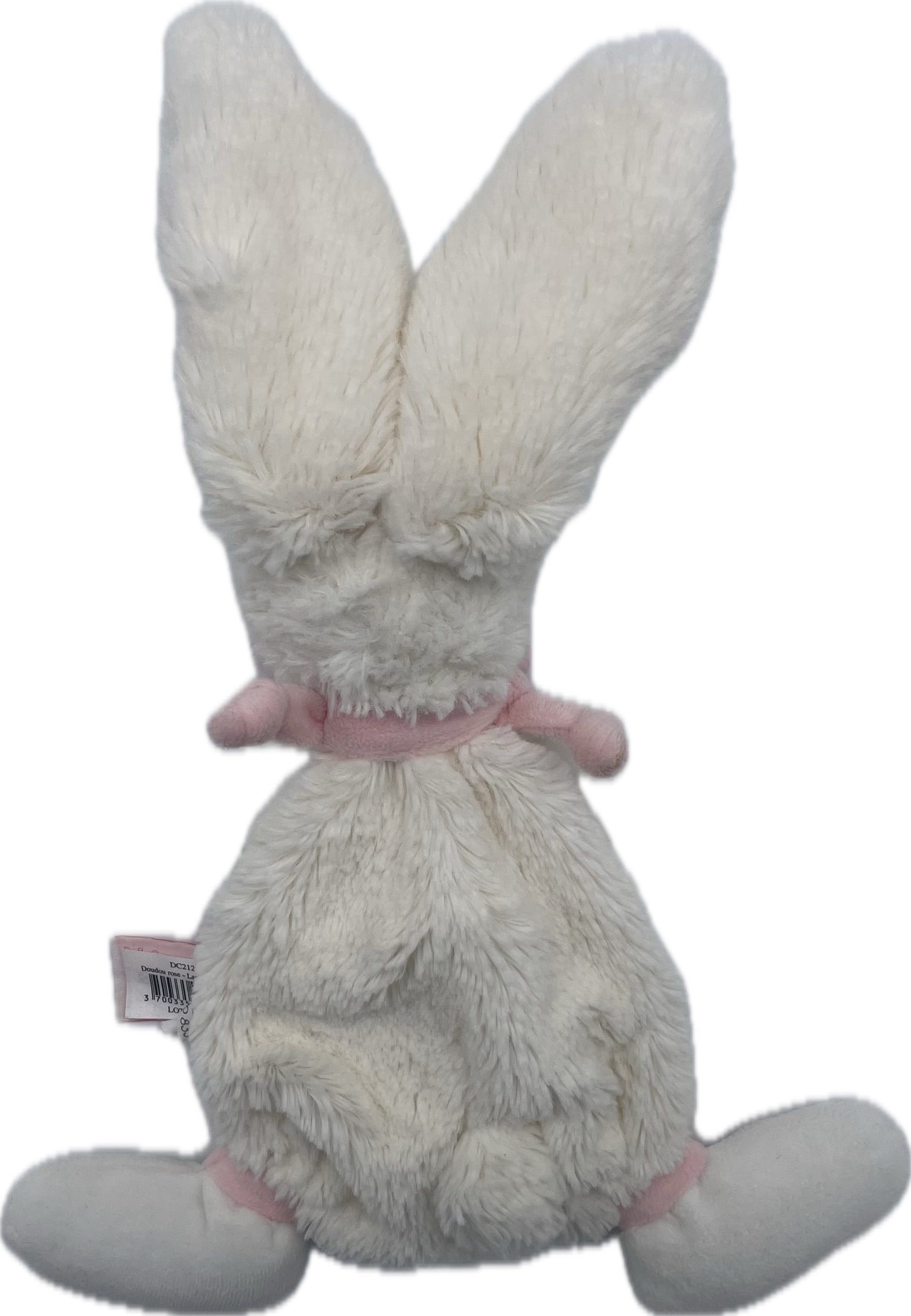 Doudou lapin plat crème rose - Bonbon - DC2122 Doudou et Compagnie